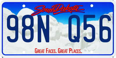 SD license plate 98NQ56