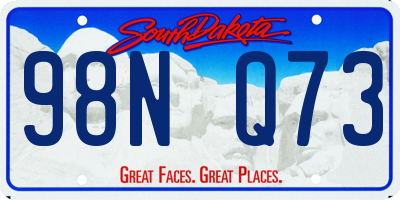 SD license plate 98NQ73