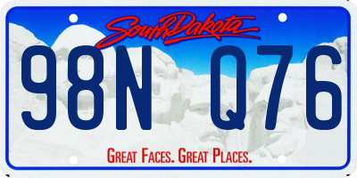 SD license plate 98NQ76
