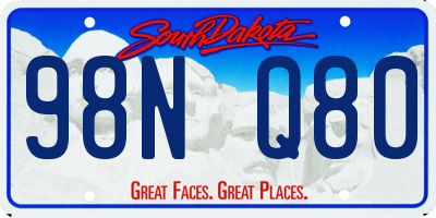 SD license plate 98NQ80