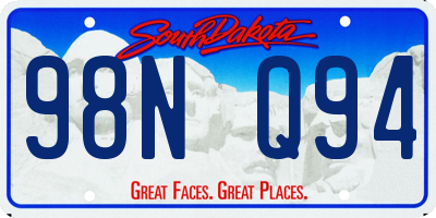 SD license plate 98NQ94