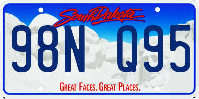 SD license plate 98NQ95