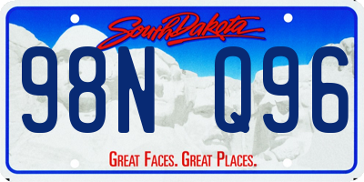 SD license plate 98NQ96