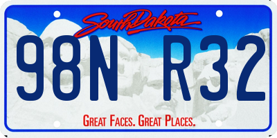 SD license plate 98NR32