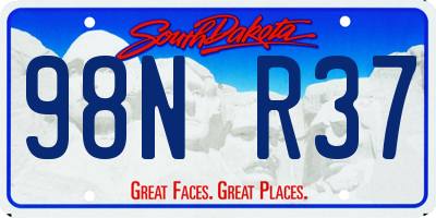 SD license plate 98NR37