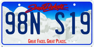 SD license plate 98NS19
