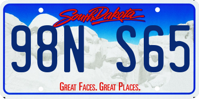 SD license plate 98NS65