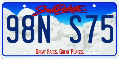 SD license plate 98NS75