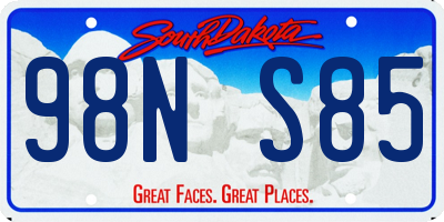 SD license plate 98NS85
