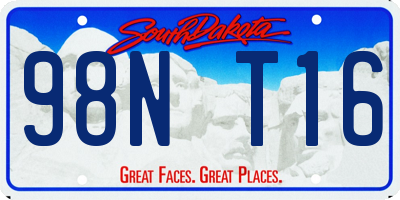SD license plate 98NT16