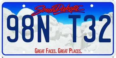 SD license plate 98NT32