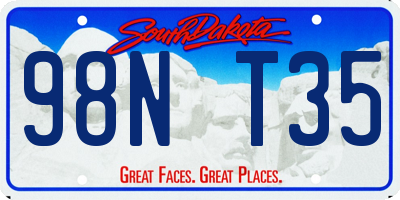 SD license plate 98NT35