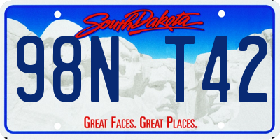SD license plate 98NT42