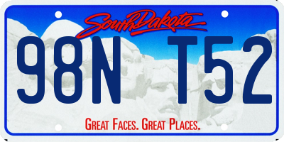 SD license plate 98NT52