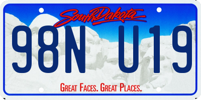 SD license plate 98NU19