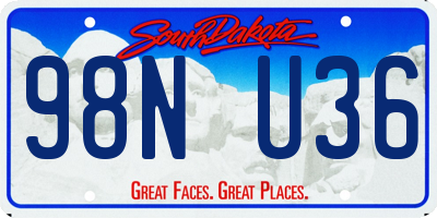 SD license plate 98NU36