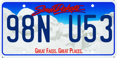 SD license plate 98NU53