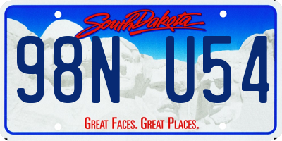 SD license plate 98NU54