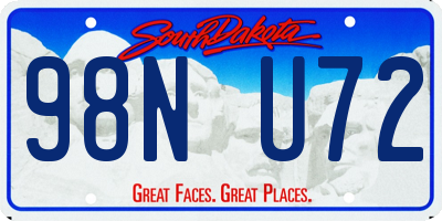 SD license plate 98NU72