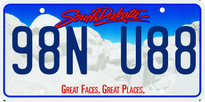 SD license plate 98NU88