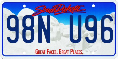 SD license plate 98NU96