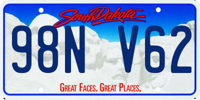 SD license plate 98NV62