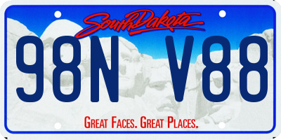 SD license plate 98NV88