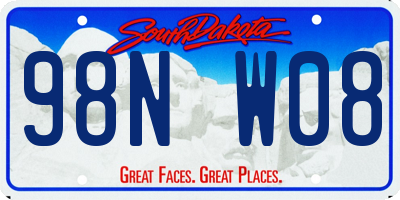 SD license plate 98NW08