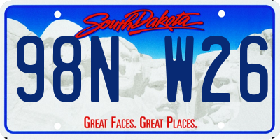 SD license plate 98NW26