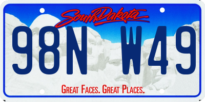 SD license plate 98NW49