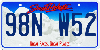 SD license plate 98NW52