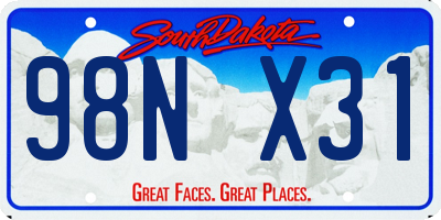 SD license plate 98NX31