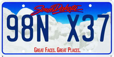 SD license plate 98NX37