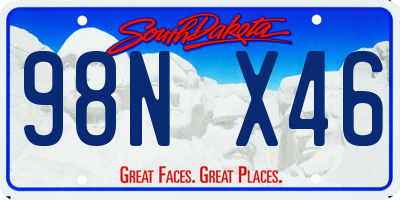 SD license plate 98NX46