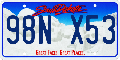 SD license plate 98NX53