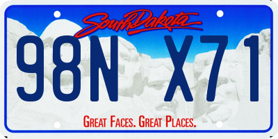 SD license plate 98NX71