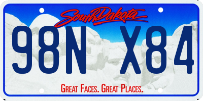 SD license plate 98NX84