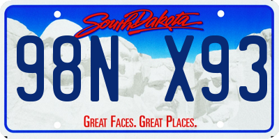 SD license plate 98NX93