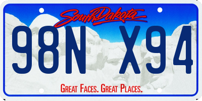 SD license plate 98NX94