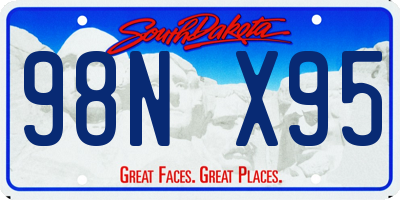 SD license plate 98NX95
