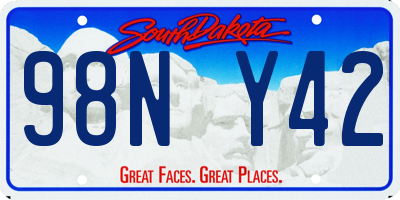 SD license plate 98NY42