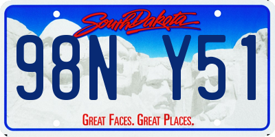 SD license plate 98NY51