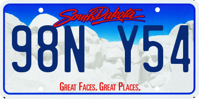 SD license plate 98NY54