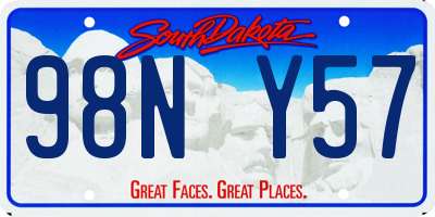 SD license plate 98NY57