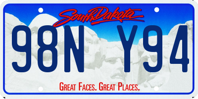 SD license plate 98NY94