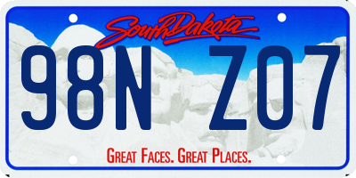 SD license plate 98NZ07