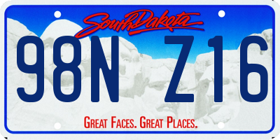 SD license plate 98NZ16