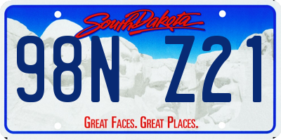 SD license plate 98NZ21