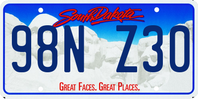 SD license plate 98NZ30
