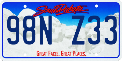 SD license plate 98NZ33